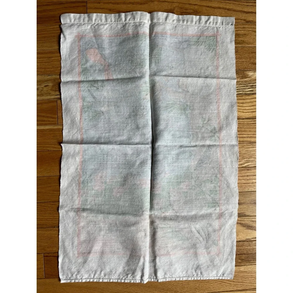 Vintage 1991 National Wildlife Federation Calendar Linen Tea Towel BirdsSquirrel